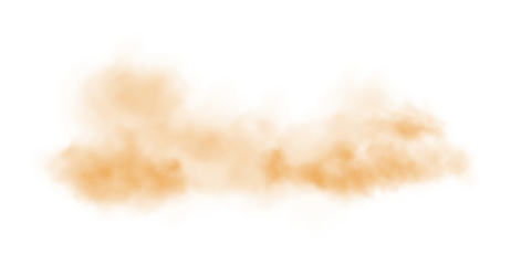 Yellow smog clouds on floor. Fog or smoke. Isolated transparent special effect. Morning fog over land or water surface. Magic haze. PNG.
