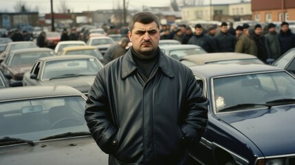 Russian mafia in the 90s. Crime boss. Bandits in Russia. Bratki