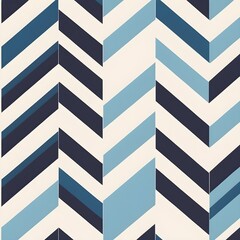Chevron pattern blue stipes on white background - obrazy, fototapety, plakaty