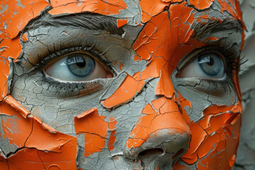 Orange Peel Skin Texture, Front view, Photorealistic portrayal of unique skin texture - obrazy, fototapety, plakaty