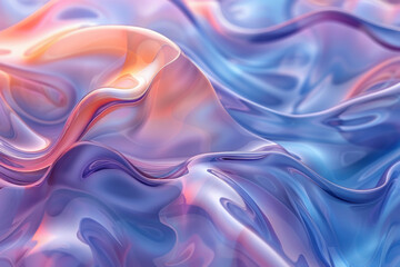 Obraz premium Blue Glass Surface, Soft, rounded forms in blue and purple, Organic industrial design