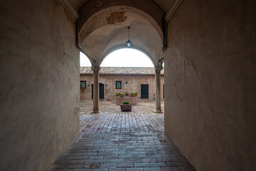 Palace Arched Court in Recanati (Italy) - 758165812