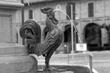 Fontana dei Galli in Loreto, Italy (Rooster Fountain) - 758165866
