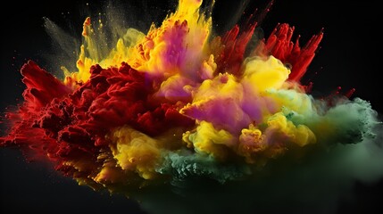 Fototapeta na wymiar Colored Powder Explosion: Explosive Splash Red