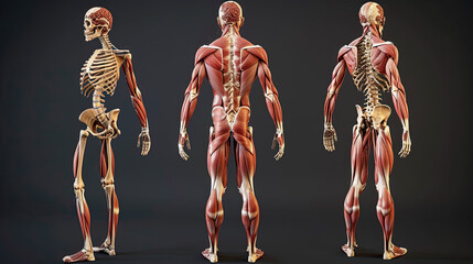 3D rendered Medical Illustration of Male Anatomy - human Spinered color