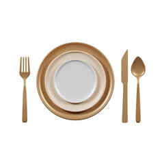 Dinner plate setting. 3d render
