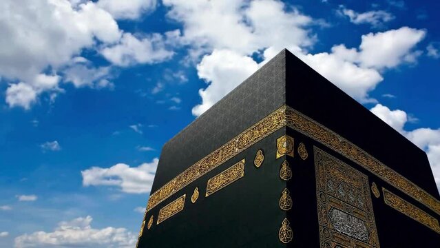 Kaaba Masjid Al Haram Makkah Mecca Moving Clouds Time Lapse | Islamic Mosque Holy Site