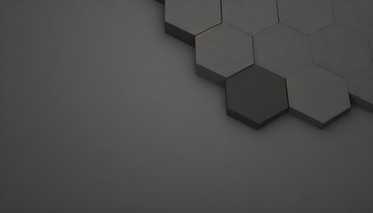 hexagonal dark grey black background texture 3d illustration 3d rendering