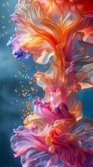 Amidst a swirling vortex of colors a digital artist crafts a masterpiece