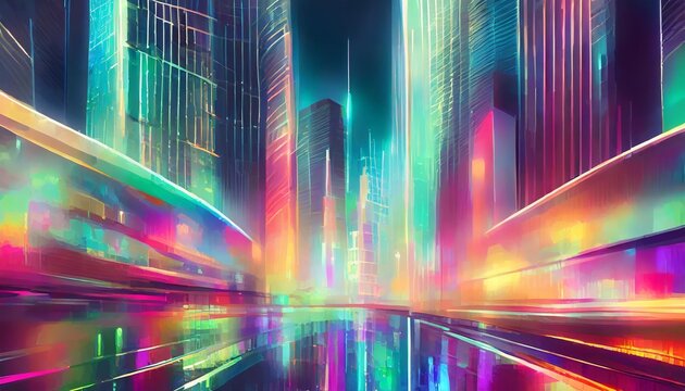 abstract blurred city lights background