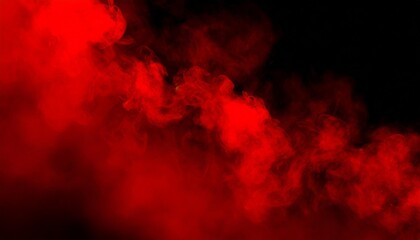 abstract red smoke mist fog on a black background red smoke on a black background cloudiness mist or smog background red fog and smoke effect clouds of smoke or gas texture design element - obrazy, fototapety, plakaty