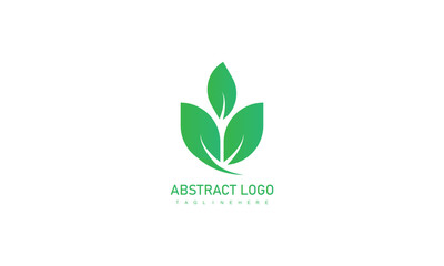 Abstract green leaf logo icon vector design.