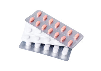 Medical drug, pills in  package.