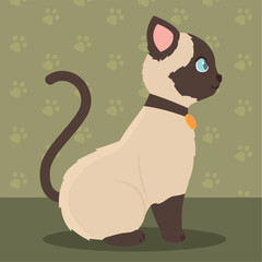 Cute cat cartoon kawaii Vector