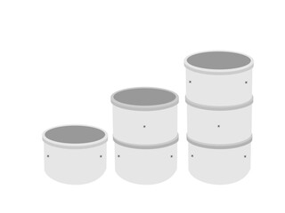 Cement pipe on white background.