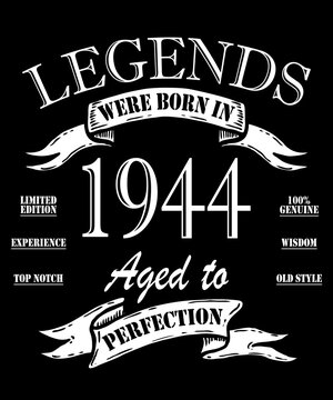Made In 1944 All Original Parts, Vintage Birthday Design For Sublimation Products, T-shirts, Pillows, Cards, Mugs, Bags, Framed Artwork, Scrapbooking.