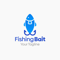 Illustration Vector Graphic Logo of Fishing Bait. Merging Concepts of a Bait and Fish Shape. Good for Aquarium, hobby Store, agency, Startup and etc