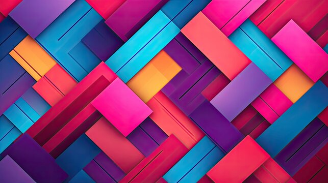 Geometric background in neo geometric style with bright color combinations