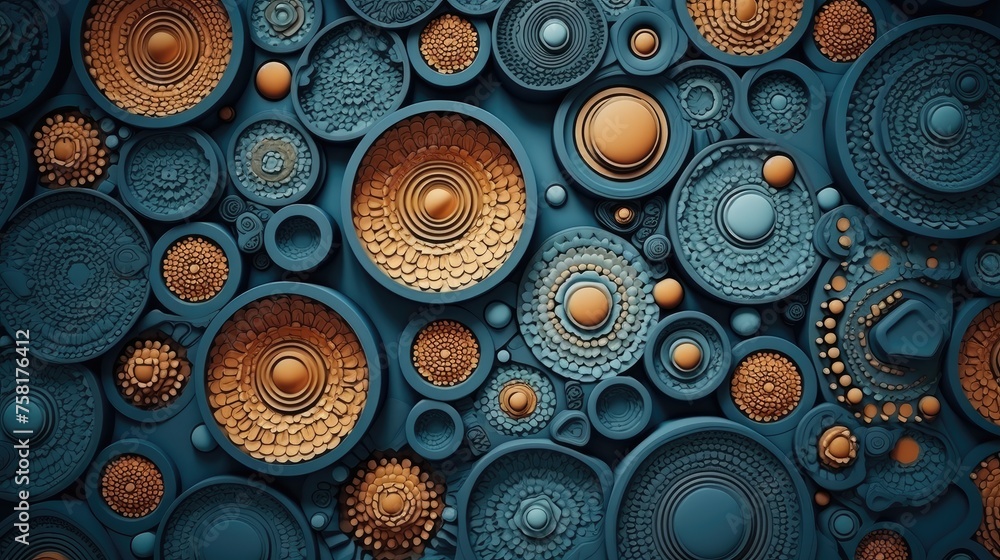 Poster geometric background with circular shaped elements