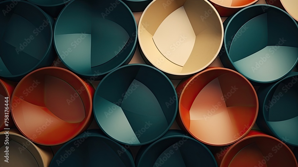 Poster geometric background with circular shaped elements