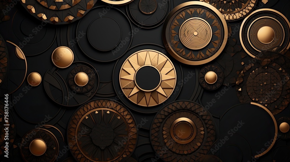 Poster geometric background with circular shaped elements