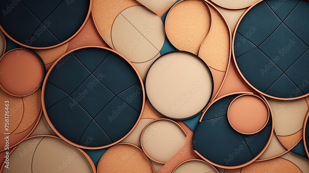 Poster geometric background with circular shaped elements