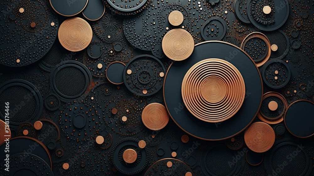 Poster geometric background with circular shaped elements