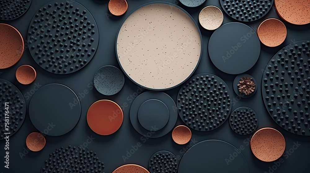Poster geometric background with circular shaped elements