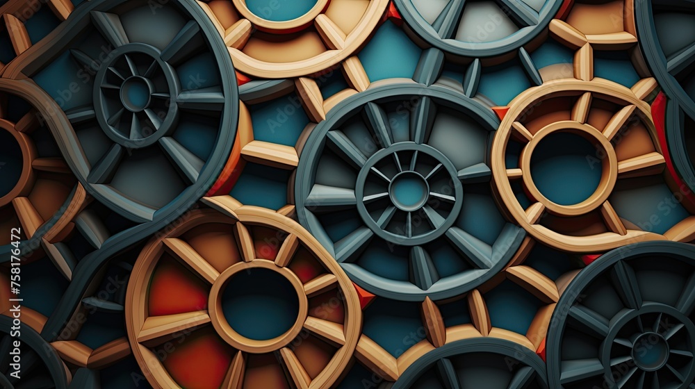 Poster geometric background with circular shaped elements