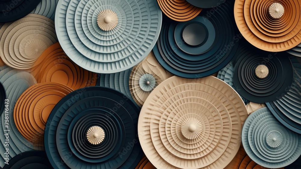 Poster geometric background with circular shaped elements