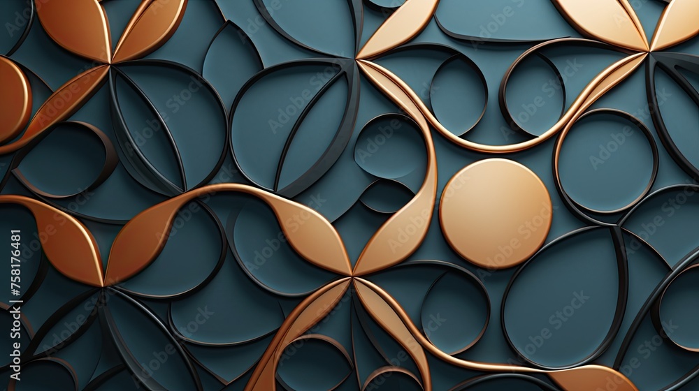 Poster geometric background with circular shaped elements
