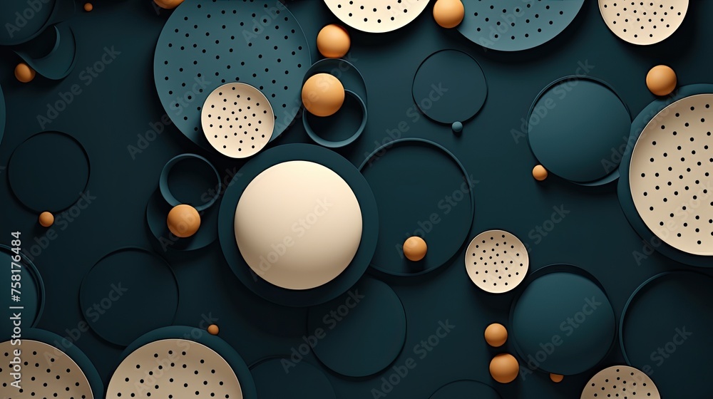 Poster geometric background with circular shaped elements