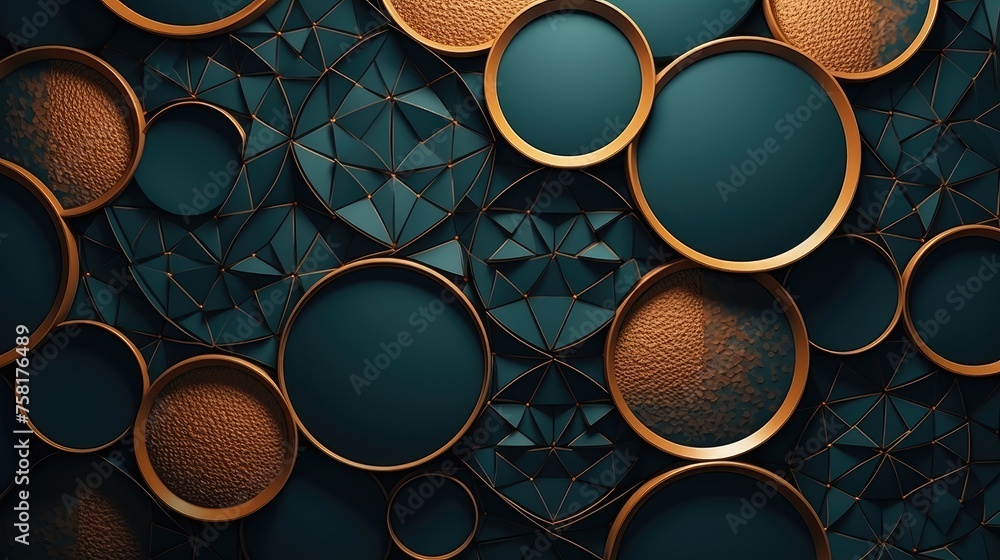 Poster geometric background with circular shaped elements