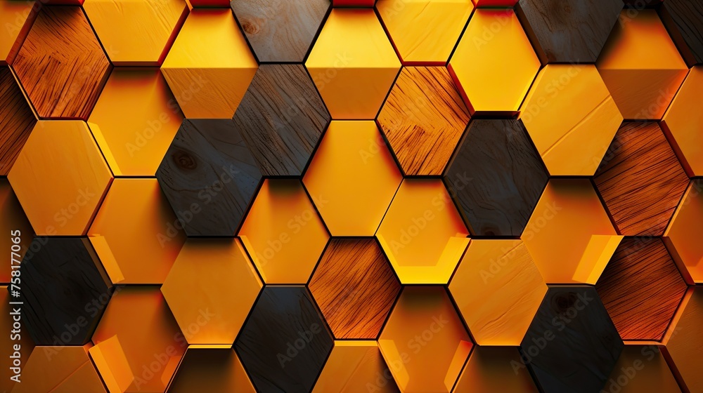 Poster geometric background with honeycomb patterns