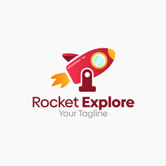 Illustration Vector Graphic Logo of Rocket Explorer. Good for gaming industry, agency and etc