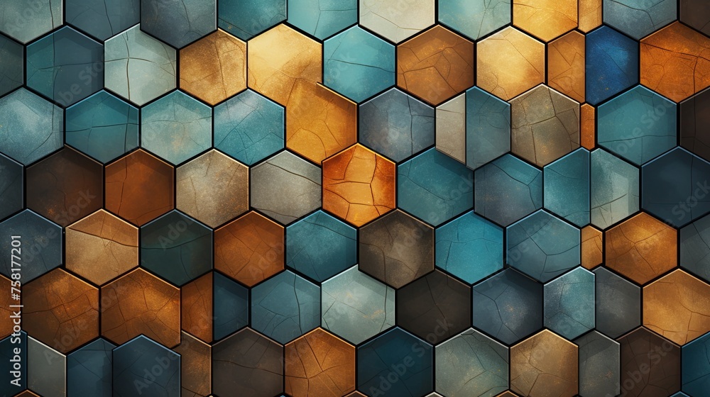 Poster geometric background with mosaic patterns