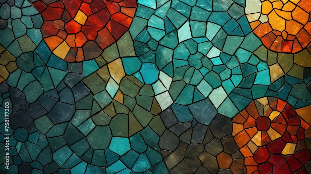 Poster geometric background with mosaic patterns
