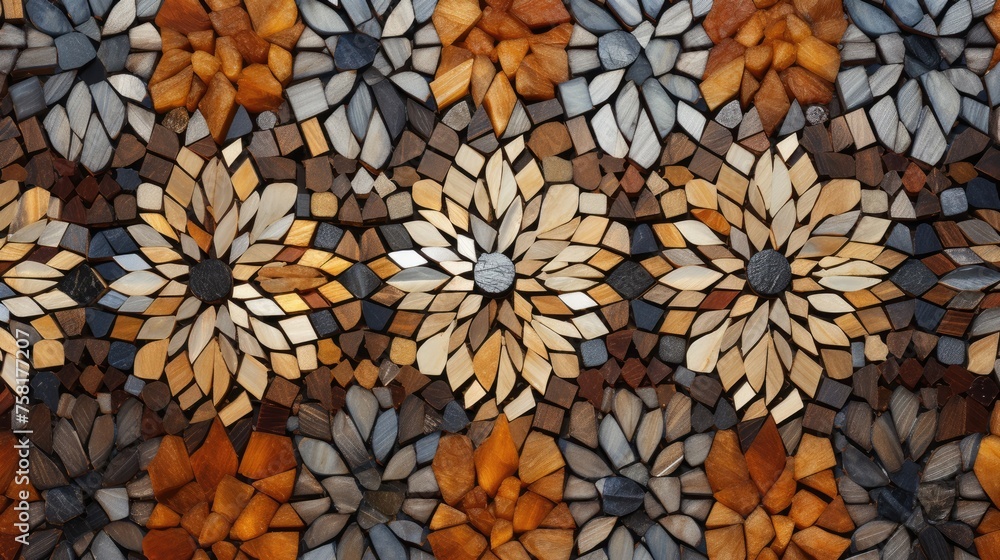 Poster geometric background with mosaic patterns