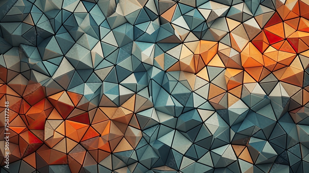 Poster geometric background with mosaic patterns
