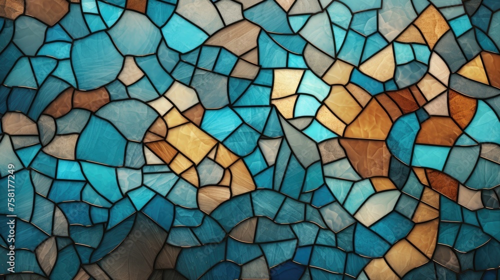 Poster geometric background with mosaic patterns