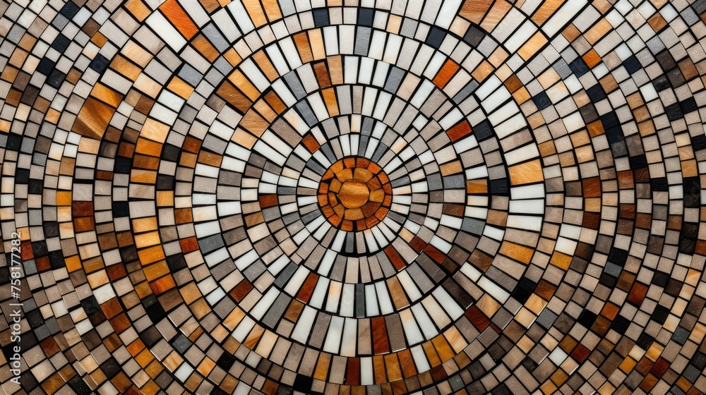 Poster geometric background with mosaic patterns