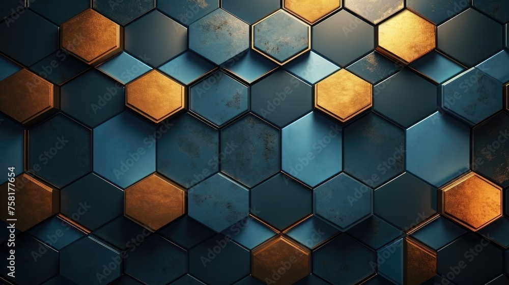 Poster geometric background with pentagon patterns
