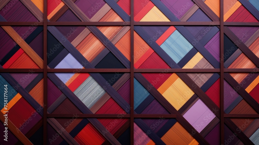 Poster geometric background with plaid patterns