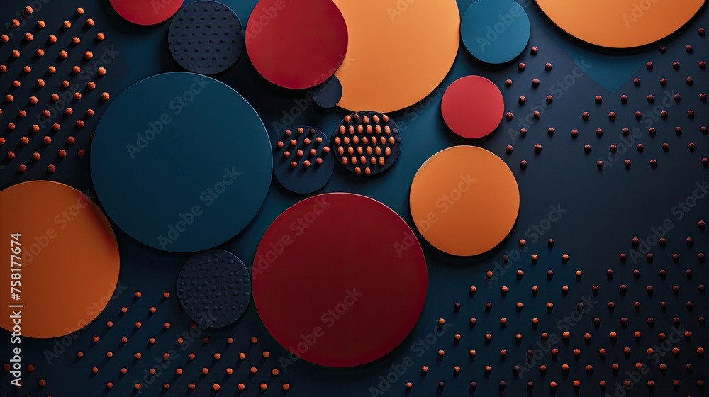 Poster geometric background with polka dot patterns