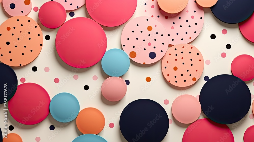 Poster geometric background with polka dot patterns