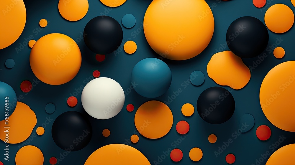 Poster geometric background with polka dot patterns