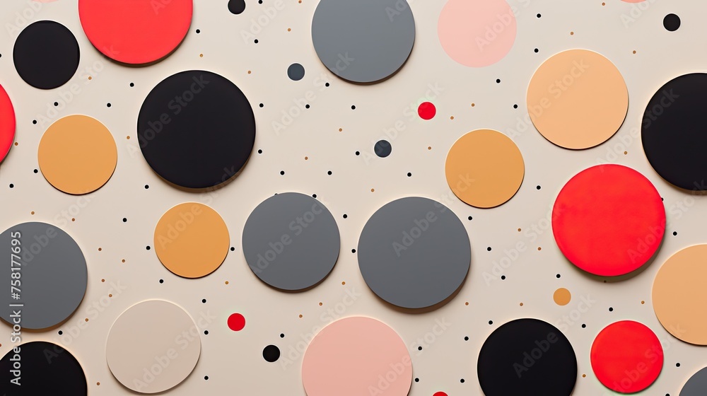 Poster geometric background with polka dot patterns