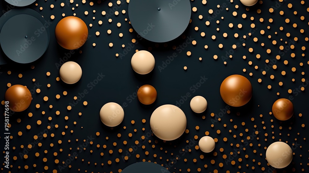 Poster geometric background with polka dot patterns