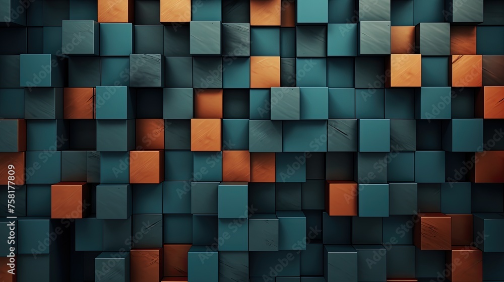 Poster geometric background with square shaped elements