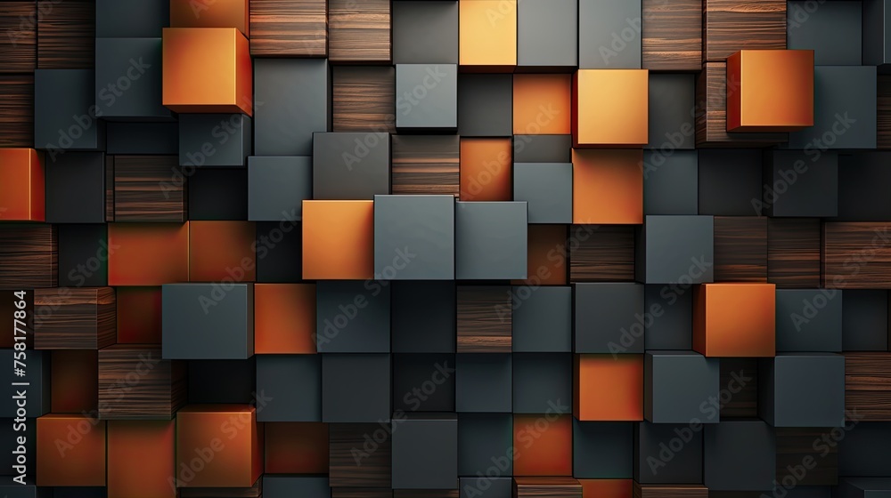 Poster geometric background with square shaped elements